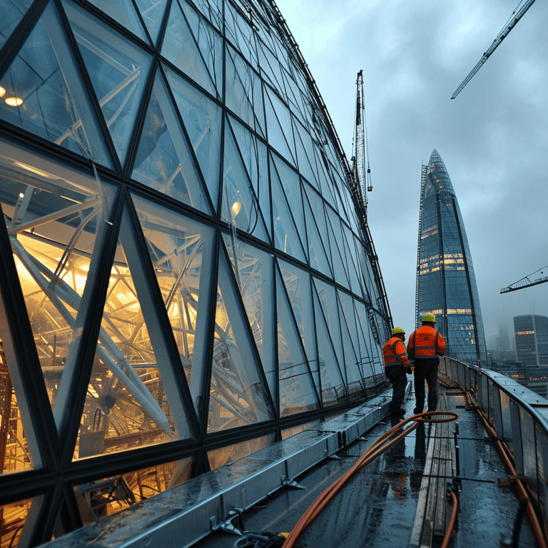 donsolar construction workers building a modern high tech bui b9f9442f 650d 47e0 84d7 d419f8656f0a 2